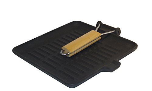 Baumalu – 388015 – Grillpfanne aus Gusseisen viereckig 24 x 24 cm ausziehbarem Griff von Baumalu