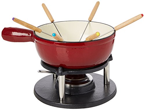 Baumalu - Fondue-Set aus rotem emailliertem Gusseisen - Abmessungen 20 cm - ideal für 6 Personen - inklusive Rechaud - Brenner - Caquelon und 6 Gabeln - hochwertige Küchenutensilien Baumalu - Fondue-Set aus rotem emailliertem Gusseisen - Abmessungen 20 cm - ideal für 6 Personen - inklusive Rechaud - Brenner - Caquelon und 6 Gabeln - hochwertige Küchenutensilien von Baumalu