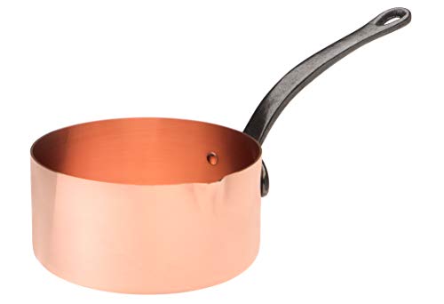Kupferkasserolle für Karamell,16cm Durchmesser, geeignet für Süßspeisen in der Backstube oder Patisserie von Baumalu