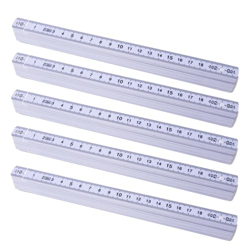 5 Stück Meterstab weiß Zollstock 2 Meter - bruchsicher & leicht zu lesen & messgenau 5 Stück Meterstab weiß Zollstock 2 Meter - bruchsicher & leicht zu lesen & messgenau von Baumarktic