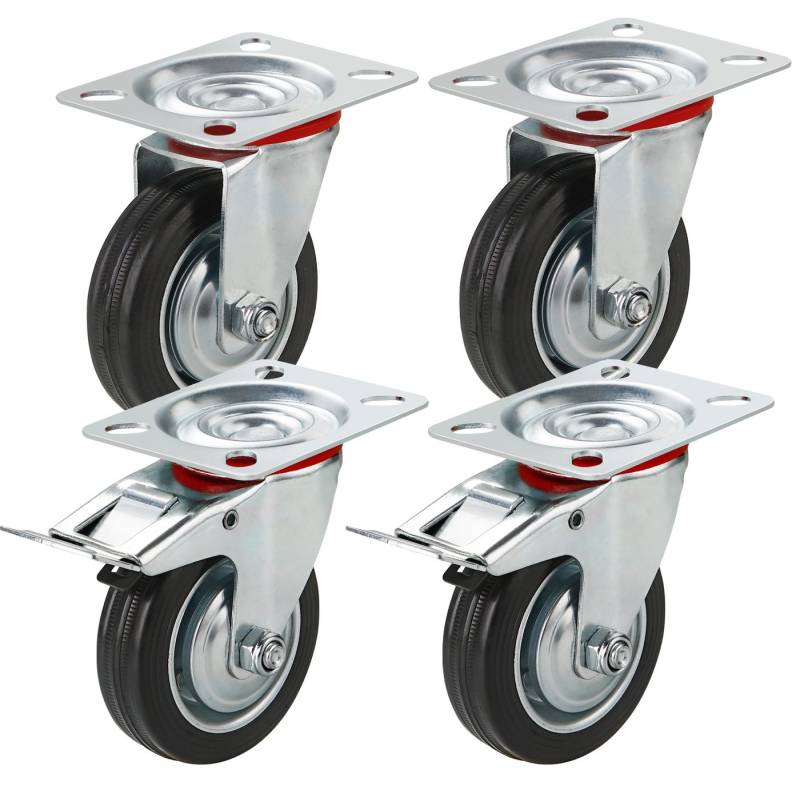 Baumarktic Schwerlastrolle 4x Schwerlastrollen bis 400 kg Transportrollen Rollen Möbelrollen, (4er Set, 4-St) von Baumarktic