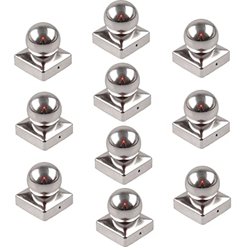 10x Edelstahl Pfostenkappe Abdeckkappe für Pfosten Kugel 91 mm 9x9 cm von Baumarktplus