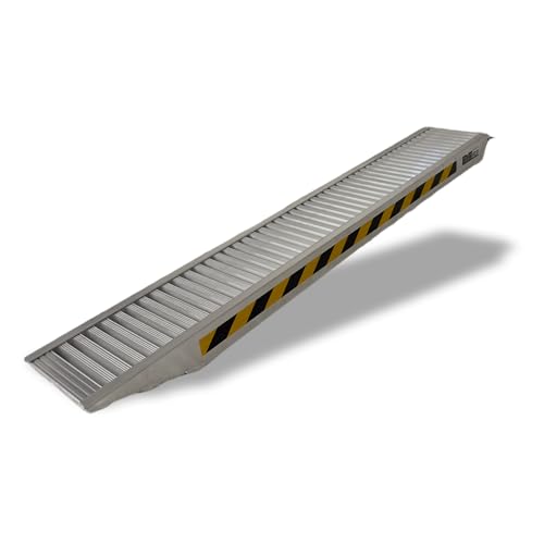 1x TRUTZHOLM Profi Alu Schwerlastrampe Auffahrrampe ca. 255 cm | 1650 kg pro Stück | 3300 kg pro Paar | Verladerampe Verladerampen für Auto, Minibagger, Baumaschinen, Kettenfahrzeug UVM. (1 Stück) von Baumarktplus