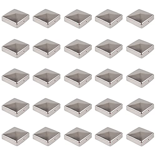 25x Pfostenkappe Edelstahl Pyramide/Kugel (91 x 91 mm Pyramide) von Baumarktplus