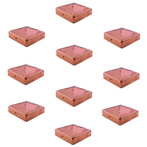 Baumarktplus 10x Pfostenkappe Kupfer Abdeckkappe für Pfosten Pyramide 121 mm 12x12 cm von Baumarktplus