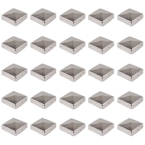 Baumarktplus 25x Pfostenkappe Edelstahl 121 mm Pyramide Abdeckkappe für Pfosten 12x12cm von Baumarktplus