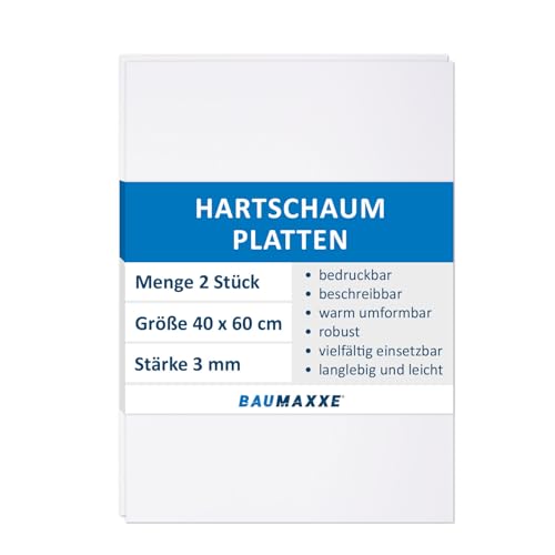 2er Set PVC Hartschaum-Platten weiß I 40 x 60 cm I 3 mm I mit einseitiger Schutzfolie I Kunststoff Zuschnitt I Innen und Außenbereich I az178 2er Set PVC Hartschaum-Platten weiß I 40 x 60 cm I 3 mm I mit einseitiger Schutzfolie I Kunststoff Zuschnitt I Innen und Außenbereich I az178 von Baumaxxe