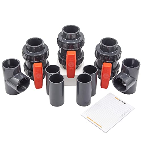 40 mm Pool Bypass Set für Wärmepumpen I Pool-Heizung und Solarheizung I Schwimmbadheizung I Bypass-Kit mit 9 Teilen inkl. 3 x Mega Marken-Kugelhahn I bm119 von Baumaxxe