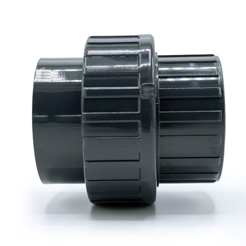 Baumaxxe PVC Fitting Verschraubung mit Klebemuffen I 50 mm I Grau I Innengewinde I PVC Verschraubung I bm363 von Baumaxxe