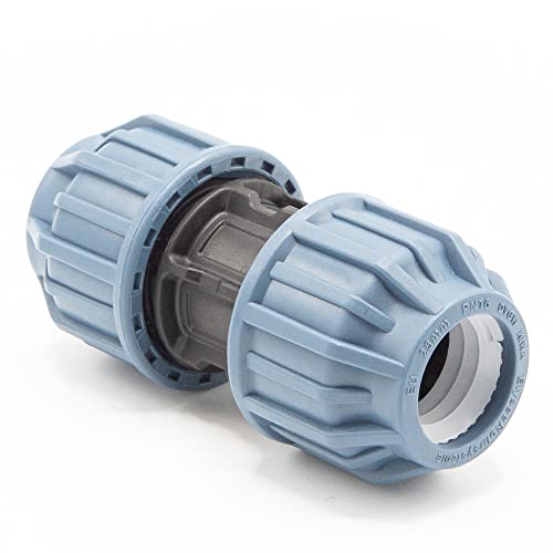 PP Kupplung I Durchgangsmuffe l 25 mm I Klemmverbinder mit 2 Anschlüssen I Klemmverschraubung I Klebe- Flexschlauchverbinder I Pool-Zubehör I Garten-Bewässerung I Druckleitung I bm302 von Baumaxxe