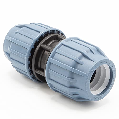 PP Kupplung I Durchgangsmuffe l 32 mm I Klemmverbinder mit 2 Anschlüssen I Klemmverschraubung I Klebe- Flexschlauchverbinder I Pool-Zubehör I Garten-Bewässerung I Druckleitung I bm303 von Baumaxxe