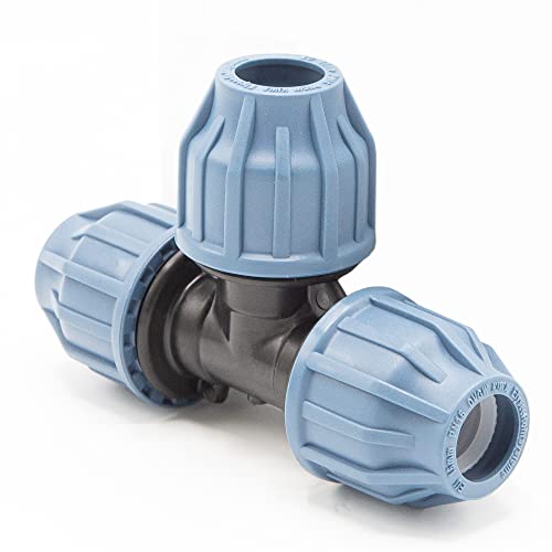 PP Kupplung I T-Stück l 16 mm I Klemmverbinder mit 2 Anschlüssen I Klemmverschraubung I Klebe- Flexschlauchverbinder I Pool-Zubehör I Garten-Bewässerung I Druckleitung I bm314 von Baumaxxe