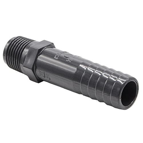 PVC 1/3 Schlauchtülle I 34-30mm Tülle I 1 Zoll Außengewinde I 10 Bar I Schlauchanschluss mit Rippenstruktur für idealen Halt I PVC Fitting mit Tülle für Pool und Garten I bm204 von Baumaxxe