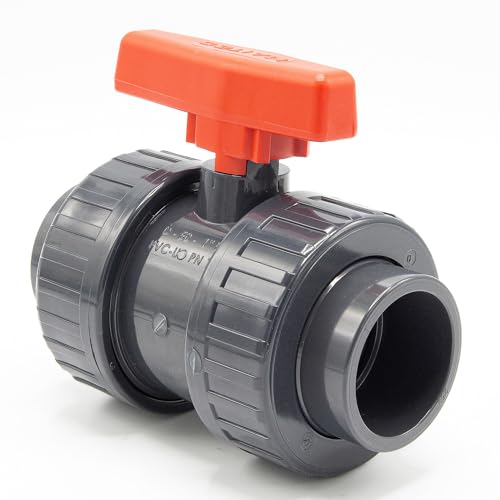 PVC-Kugelhahn I 20 mm I 1/2 Zoll I für Klebemuffen und Fittinge I Absperrhahn 2-Wege I PVC-Rohrverbinder 20 mm I Kugelschieber für Pool- und Teichbau I bm156 von Baumaxxe
