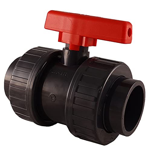 PVC-Kugelhahn I 25 mm I 3/4 Zoll I für Klebemuffen und Fittinge I Absperrhahn 2-Wege I PVC-Rohrverbinder 25 mm I Kugelschieber für Pool- und Teichbau I bm149 von Baumaxxe