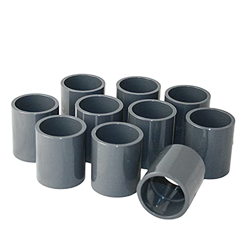 PVC-Muffen Set 10 Stk. I 50mm I Klebemuffe I Rohrmuffe mit 2-Anschlüssen I Rund I Rohr-Verbindungsstück für PVC-Rohre und Fittinge I bm105 von Baumaxxe