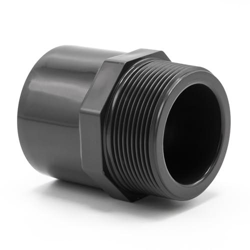 PVC Reduziermuffe I 50/63 mm x 2" I Klebefitting und Verschraubung I Rohrmuffe mit 2 -Anschlüssen I Gewinde 2 Zoll I bm078 von Baumaxxe