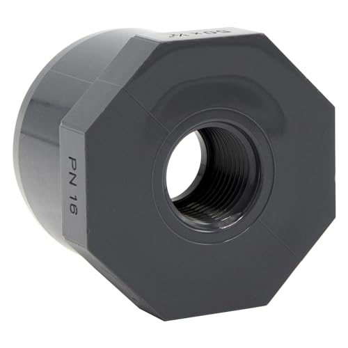 PVC-Reduzierung mit Achtkant I 50 mm x 1/2 Zoll I Klebemuffe und Innengewinde I PVC-Rohrmuffe mit 2-Anschlüssen I Rohr-Verbindungsstück I bm182 PVC-Reduzierung mit Achtkant I 50 mm x 1/2 Zoll I Klebemuffe und Innengewinde I PVC-Rohrmuffe mit 2-Anschlüssen I Rohr-Verbindungsstück I bm182 von Baumaxxe