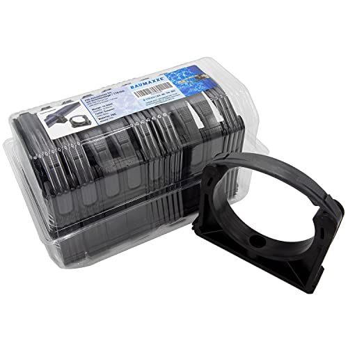 PVC-Rohrschellen Set I 110 mm I Kunststoff I 10 Stück I Pool-Zubehör I Rohrklemme mit Verschlussbügel I Rohrhalter I für PVC-Rohr mit Ø 110 mm geeignet I bm052 von Baumaxxe