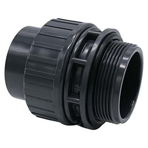 PVC Verschraubung mit O-Ring I 50 mm x 2 Zoll I Grau I Rohrverbindung I PVC-Fitting I PVC Rohr-Verbindungsstück I bm_247 von Baumaxxe