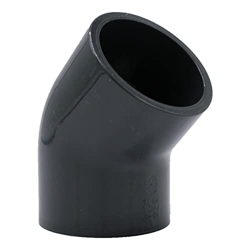 PVC-Winkel 45° I 63mm I 2 Zoll I Klebemuffe I PVC-Rohrmuffe mit 2-Anschlüssen I Rohr-Verbindungsstück I PVC-Rohr PVC-Fitting I bm_061 von Baumaxxe