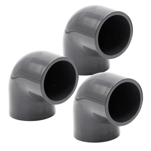 PVC-Winkel-Muffe 90° I 50mm I 1 1/2 Zoll I 3 Stück Klebemuffe I Rohrmuffe mit 2-Anschlüssen I Rohr-Verbindungsstück PVC-Rohr, Fitting I bm088 von Baumaxxe