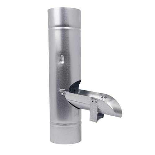 Baumeister.tech Regenrohrklappe mit Sieb für Fallrohr DN120 Fallrohrklappe Verzinkt Regenwasserklappe Dichtheit und effizienter Betrieb des Rinnensystems für Fallrohrgröße 120 mm Nennweite von Baumeister.tech