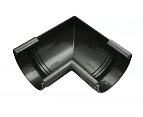 Marley Dachrinnenset aus PVC Dachrinnenteile RG 75 - Anthrazit-Metallic Regenrinnen System (Innenecke) von Baumeister.tech
