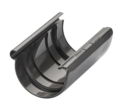 Marley Dachrinnenset aus PVC Dachrinnenteile RG 75 - Anthrazit-Metallic Regenrinnen System (Rinnenverbindungsschale) von Baumeister.tech