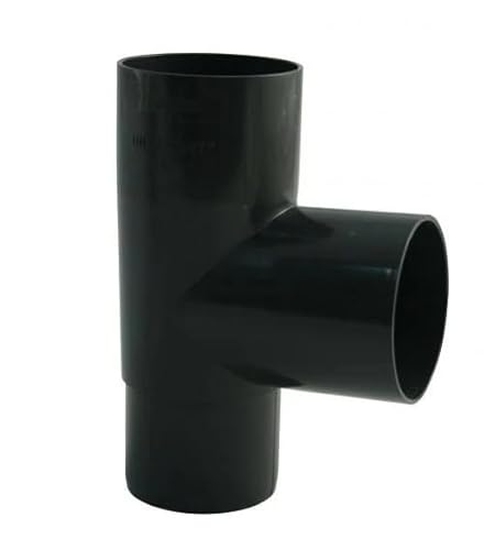 Marley Regenrinnen System Dachrinnenteile DN 53 Fallrohrsystem Anthrazit RAL 7016 Dachrinnenset aus PVC (Rohrabzweig 87° DN 53/53) von Baumeister.tech