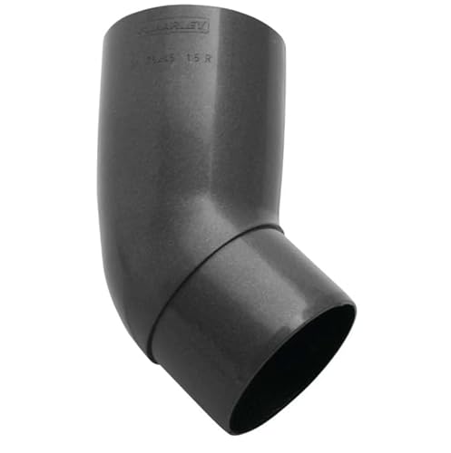 Marley Regenrinnen System Dachrinnenteile DN 53 Fallrohrsystem Farbe Anthrazit Metallic Dachrinnenset aus PVC (Rohrbogen 45°) von Baumeister.tech