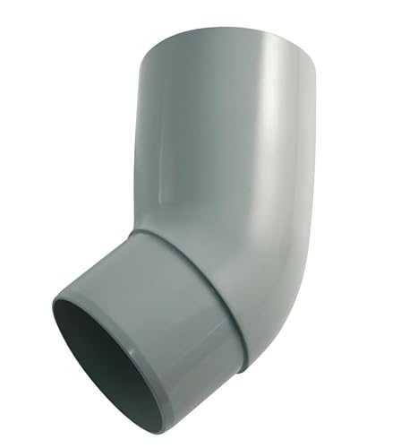 Marley Regenrinnen System Dachrinnenteile DN 53 Fallrohrsystem Grau RAL 7040 Dachrinnenset aus PVC (Rohrbogen 45°) von Baumeister.tech
