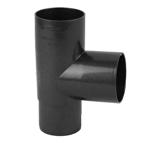 Marley Regenrinnen System Dachrinnenteile DN 75 Fallrohrsystem Farbe Anthrazit Metallic Dachrinnenset aus PVC (Rohrabzweig 45° DN 75/75) von Baumeister.tech