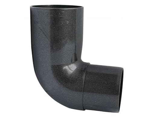 Marley Regenrinnen System Dachrinnenteile DN 75 Fallrohrsystem Farbe Anthrazit Metallic Dachrinnenset aus PVC (Rohrbogen 87°) von Baumeister.tech