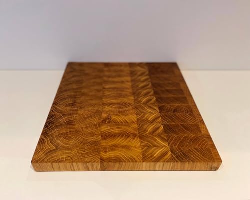 Baumhirsch Schneidebrett aus Eiche Stirnholz Handarbeit 50 x 30 x 4 cm - Hirnholzschneidebrett - Antibakterielles Schneidebrett - Küchenbrett von Baumhirsch