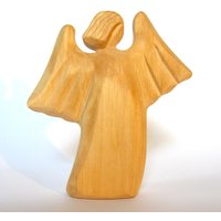 Geschnitzter Engel, Engel Aus Holz, Erzengel Gabriel, Schutzengel von Baumstammbuch