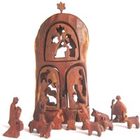 Weihnachts Krippe, Krippenfiguren, Geschnitzt von Baumstammbuch