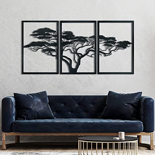 Wanddeko, Wanddeko Wohnzimmer, Wand Deko, Wandbilder, Wanddeko Metall, Wall Decoration, Moderne Wanddeko, industrial Deko, Baum Des Lebens, Gegenwärtig, Afrika Bilder, 120x60cm von BAUPOR