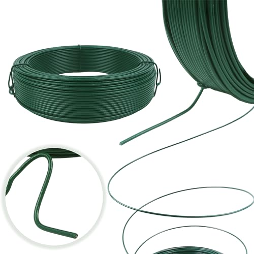 BAUSTER® Gartenbau Draht Ø1.8mm PVC beschichtet für Pflanzen Blumen Bohnen zu binden 50m Basteldraht, Bindedraht, Zaundraht Rostfrei Baumanbinder Universal von Bauster