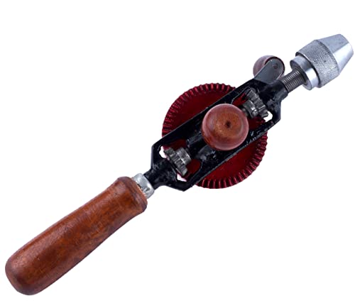 BAUSTER® Handbohrmaschine mit Holzgriff, Leistungsstark Spannfutter Stahlguss Handbohrer für Holz Kunststoff Acryl Leiterplatte Stanzen, Robuster Bohrer von Bauster