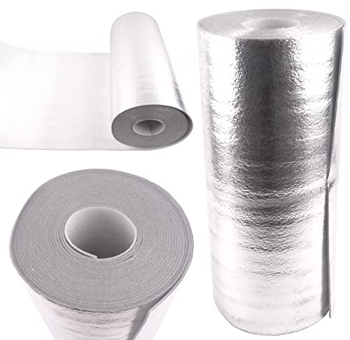 BAUSTER® Isoliermatte Isoliermaterial Isolierstoff Dämmstoff Matte Dämmmatte Roll 2,5m2 Heizkörper Reflexionsfolie Thermomatte Wandisolierung Heizung Isolierung Dämmung von Bauster