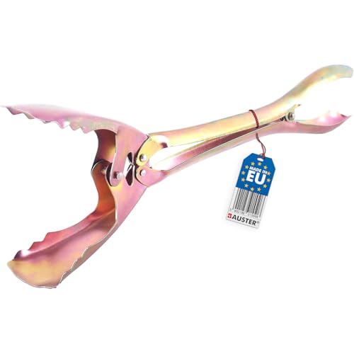 BAUSTER® Küchenzange Edelstahl Grillzange Hitzebeständigem, Metallzange, Kohlenzange, Universal Kaminzange und Fleischzange, Mehrzweckzange BBQ, Brikettzange, Servierzange hohe Qualität von Bauster