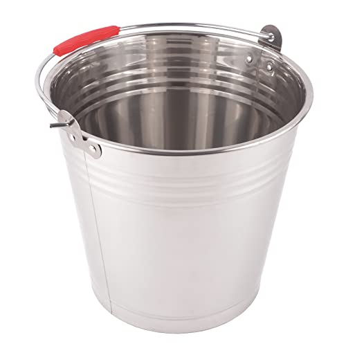 BAUSTER® Robuster 10 L Metalleimer Edelstahleimer Eimer Ascheeimer Industrieeimer, einfacher Griff Wassereimer, für Garten, ideale Kamin Zubehör Erweiterung Abfälle Küche von Bauster