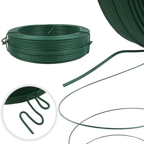 Bauster® Gartenbau Draht Ø2,0mm PVC beschichtet für Pflanzen Blumen Bohnen zu binden 50m Basteldraht, Bindedraht, Zaundraht Rostfrei Baumanbinder Universal von Bauster