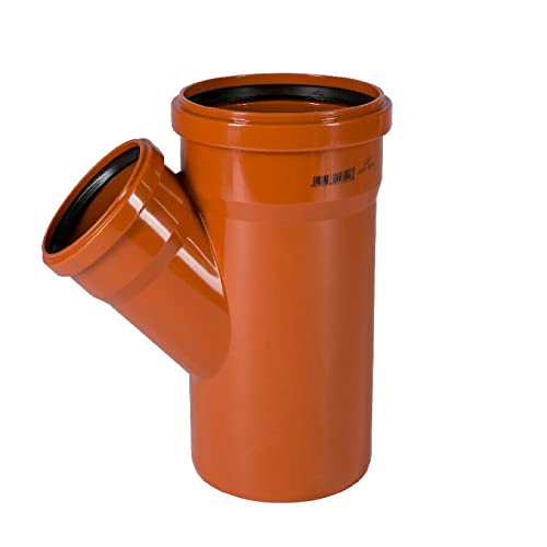 KG Rohr Kanalrohr Abwasser Bogen Abzweig Muffe Abwasserrohr Schachtrohr (KG Abzweig, DN 125/110 45Grad) von BaustoffhandelShop