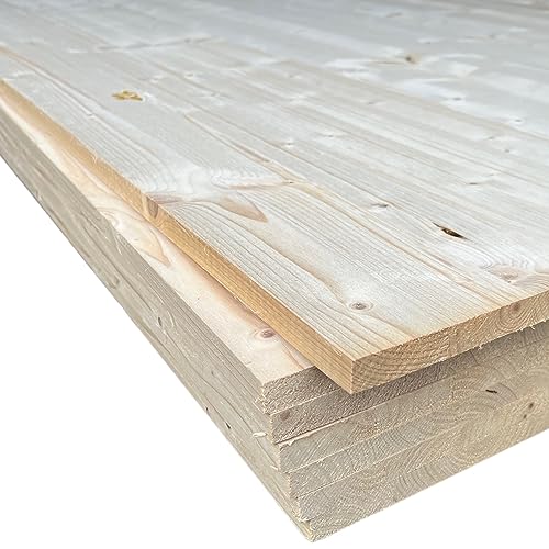 Leimholzplatte 28mm Massivholzplatte Fichte Regal Brett ZUSCHNITT auf Maß (125x20cm) von BaustoffhandelShop