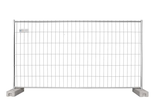 BAUZAUNWELT 13 kg Bauzaun EUTOP - 36er Set verzinkt - Robuster Mobilzaun 3,50 x 2,00 m - Drahtstärke 3,0 mm x 3,0 mm - Mit Betonfüßen ca. 34 kg und Verbinderschellen - Perfekt für Baustellen & Events von Bauzaunwelt