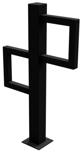 BAUZAUNWELT Fahrradständer Einzelparker ortsfest für Dübelbefestigung mit seitlichen Rohrbügel aus Vierkantrohr - feuerverzinkt und schwarz matt beschichtet BAUZAUNWELT Fahrradständer Einzelparker ortsfest für Dübelbefestigung mit seitlichen Rohrbügel aus Vierkantrohr - feuerverzinkt und schwarz matt beschichtet von Bauzaunwelt