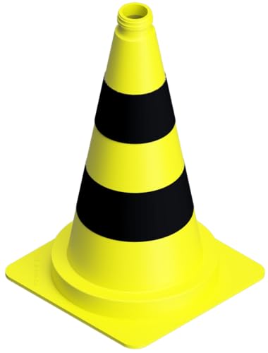 BAUZAUNWELT Leitkegel/Warnkegel/Pylone - Höhe: 320 mm - gelb schwarz von Bauzaunwelt