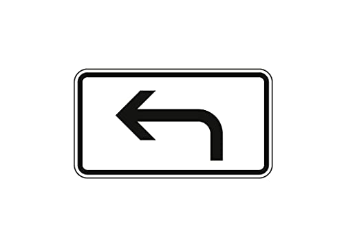 BAUZAUNWELT Verkehrszeichen Richtung der Gefahrstelle, linksweisend - nach StVO mit RAL Gütezeichen - Maße: 330 x 600 mm, Flachform Alu 2 mm, Folie RA 1A von Bauzaunwelt